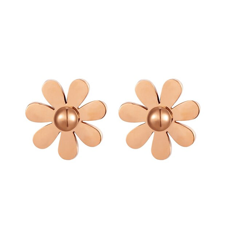 Cute Daisy Stud Earring for Women and Girl Stainless Steel Gold Color High Quality Jewelry Earring Wholesale