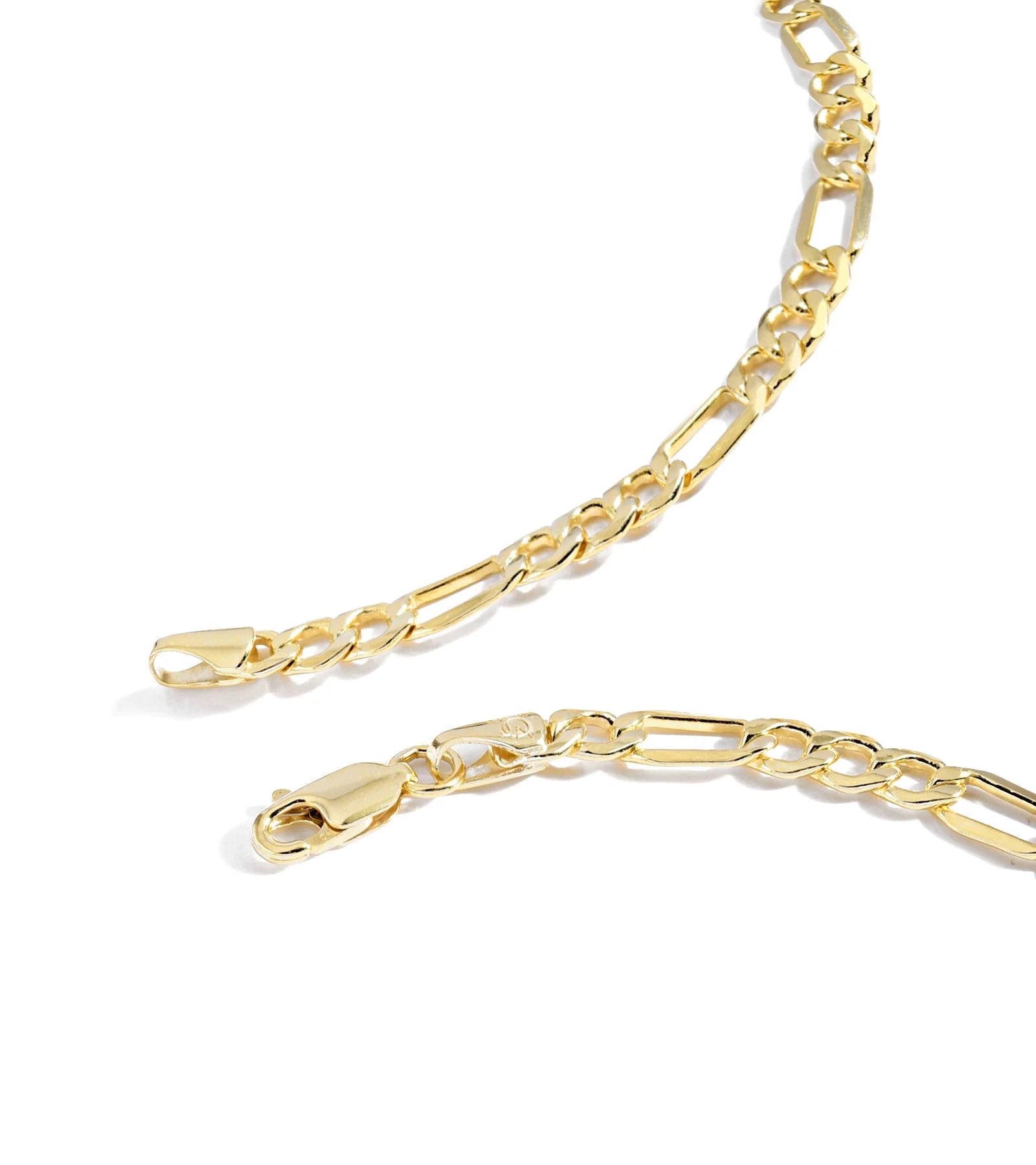 Gold Chain Necklace Collection - 14K Solid Yellow Gold Filled Figaro Chain Necklaces for Women and Men with Different Sizes (2.8Mm, 3.7Mm, 4.7Mm, 5.6Mm)