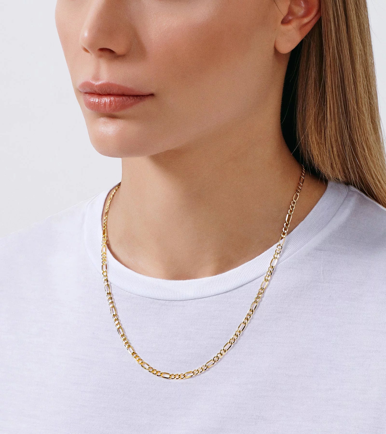 Gold Chain Necklace Collection - 14K Solid Yellow Gold Filled Figaro Chain Necklaces for Women and Men with Different Sizes (2.8Mm, 3.7Mm, 4.7Mm, 5.6Mm)