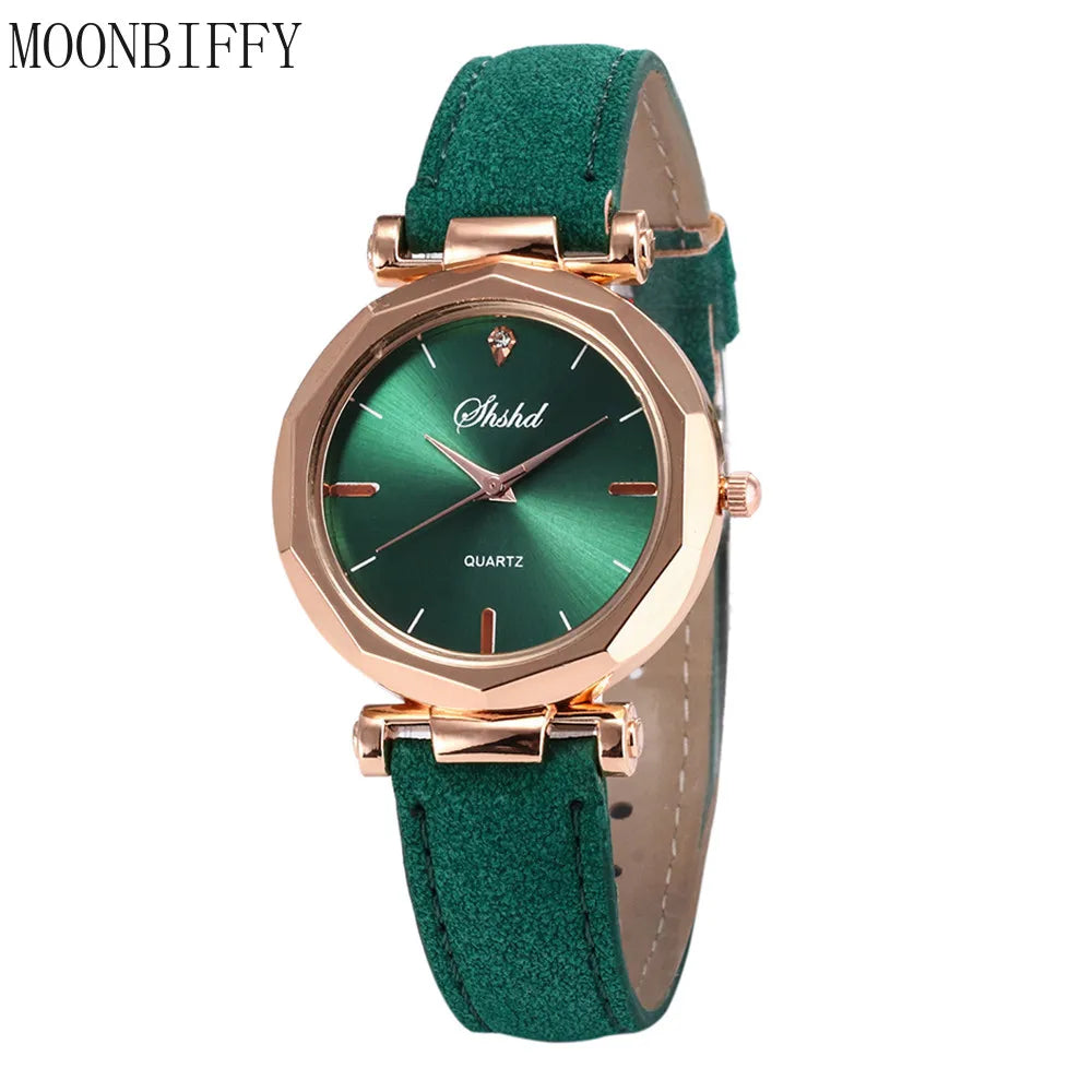 Fashion Women Leather Casual Watch Luxury Analog Quartz Crystal Wristwatch Luxury Women'S Casual Watches Watch for Women Relogio