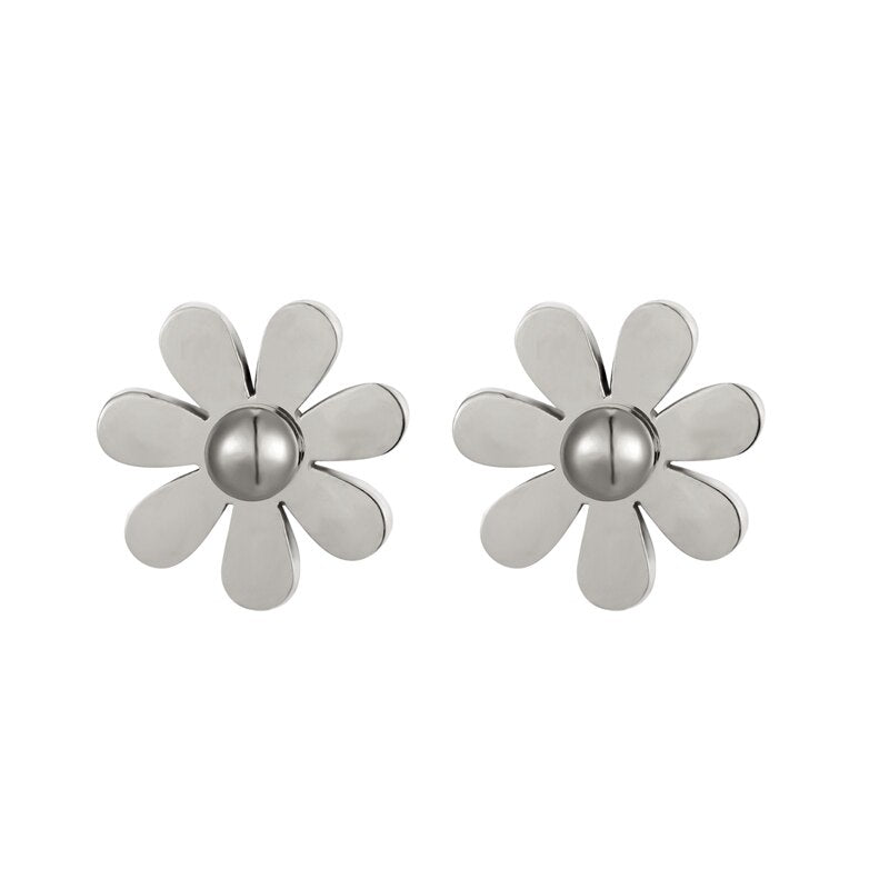 Cute Daisy Stud Earring for Women and Girl Stainless Steel Gold Color High Quality Jewelry Earring Wholesale