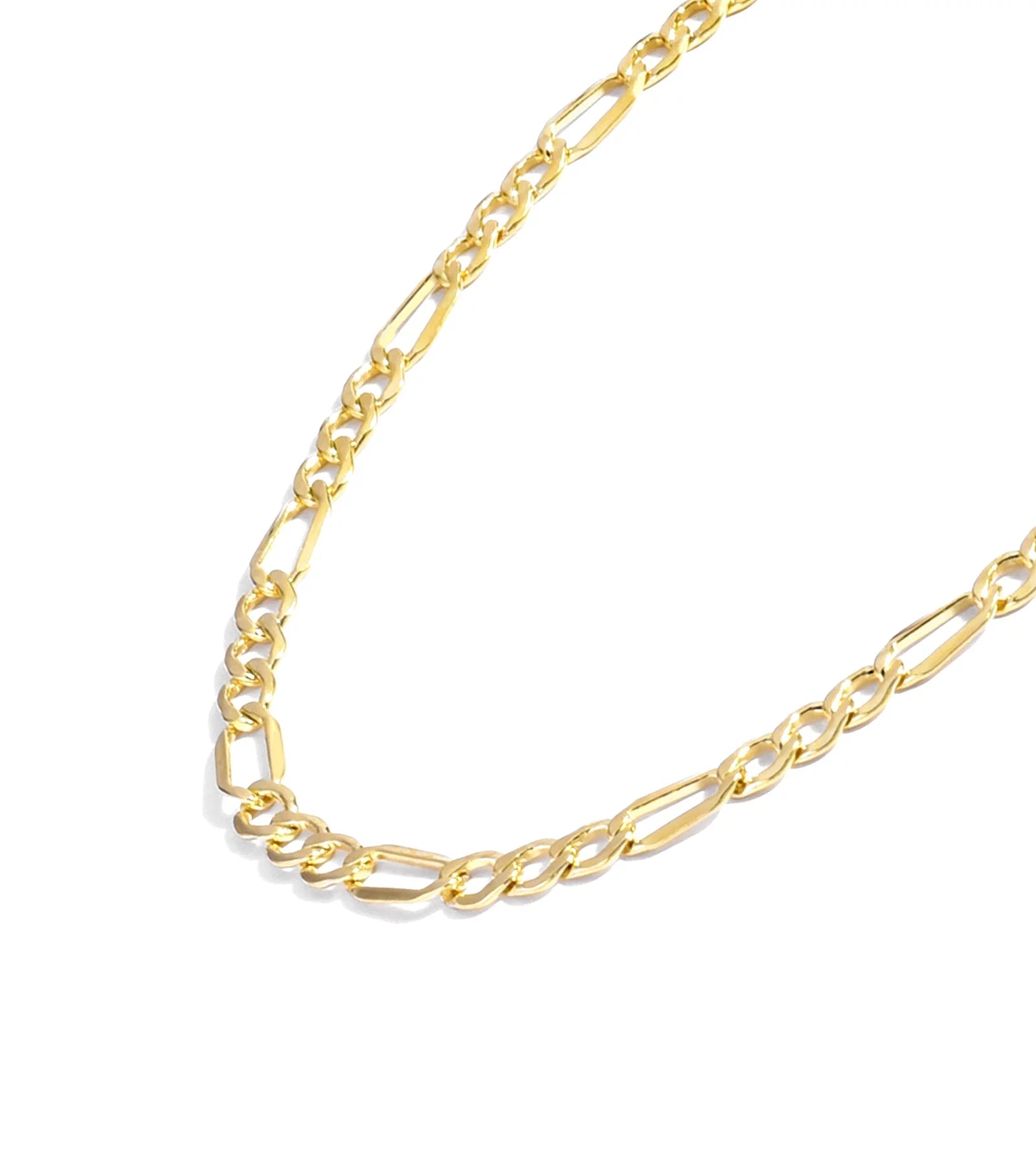 Gold Chain Necklace Collection - 14K Solid Yellow Gold Filled Figaro Chain Necklaces for Women and Men with Different Sizes (2.8Mm, 3.7Mm, 4.7Mm, 5.6Mm)