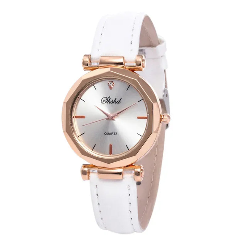 Fashion Women Leather Casual Watch Luxury Analog Quartz Crystal Wristwatch Luxury Women'S Casual Watches Watch for Women Relogio